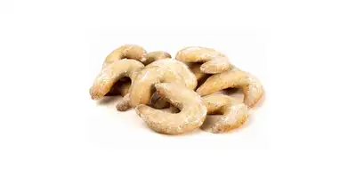 Biscoitos em lua crescente de baunilha