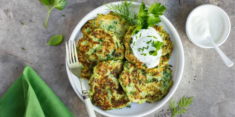 Zucchini spelt pancakes