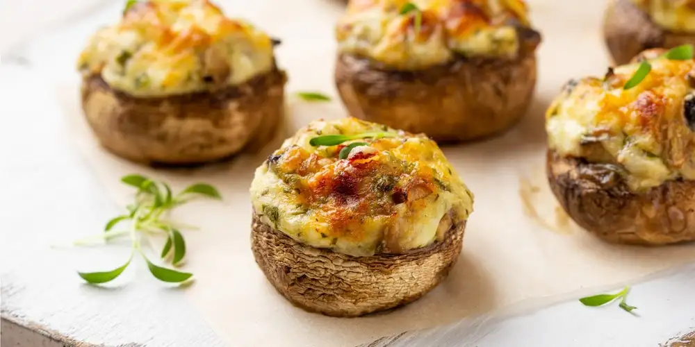 Mushrooms stuffed with cheese - recipe | FoodPal