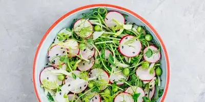 Salade de radis aux oignons de printemps