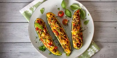 Courgettes farcies au Veggie-Hack