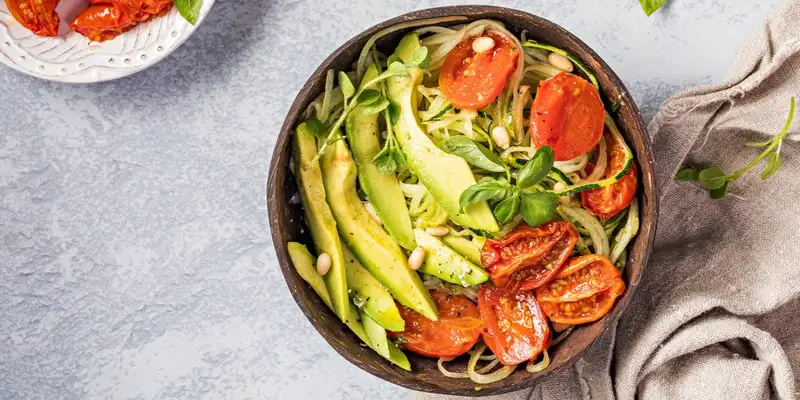 Avocado zucchini summer salad