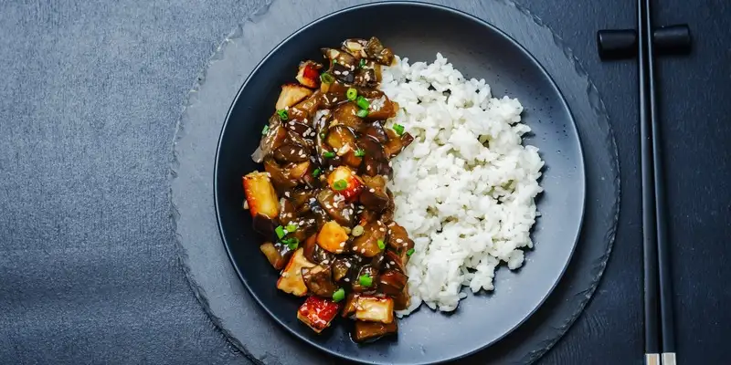 Risotto de berenjena y zanahoria