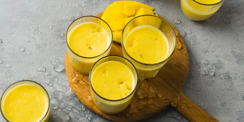 Lassi rápido de mango y miel