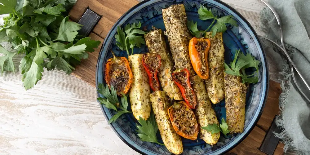 Vegetable salad with parmesan - recipe | FoodPal