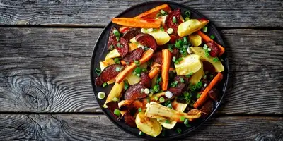 Poêlée de betteraves rouges et de pommes de terre