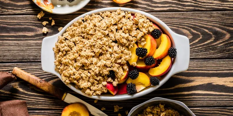 Baked oatmeal with blackberries