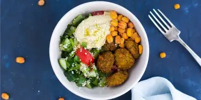 Hemp seed ball bowl with winter vegetables