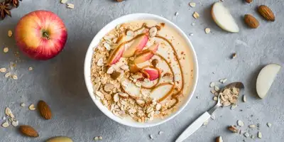 Requesón con manzana y avena
