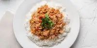 Blumenkohl-Reis mit Thunfisch-Frischkäse-Sauce